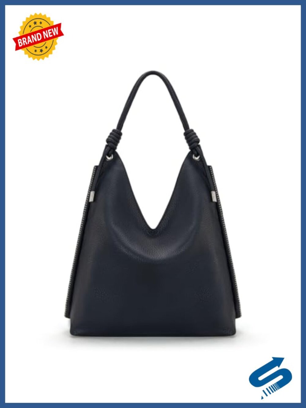 Large Slouchy Faux Leather Hobo Shoulder Bag Knotted Handle Women